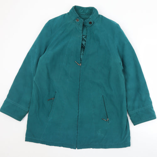 BM Womens Green   Overcoat Coat Size M  Zip