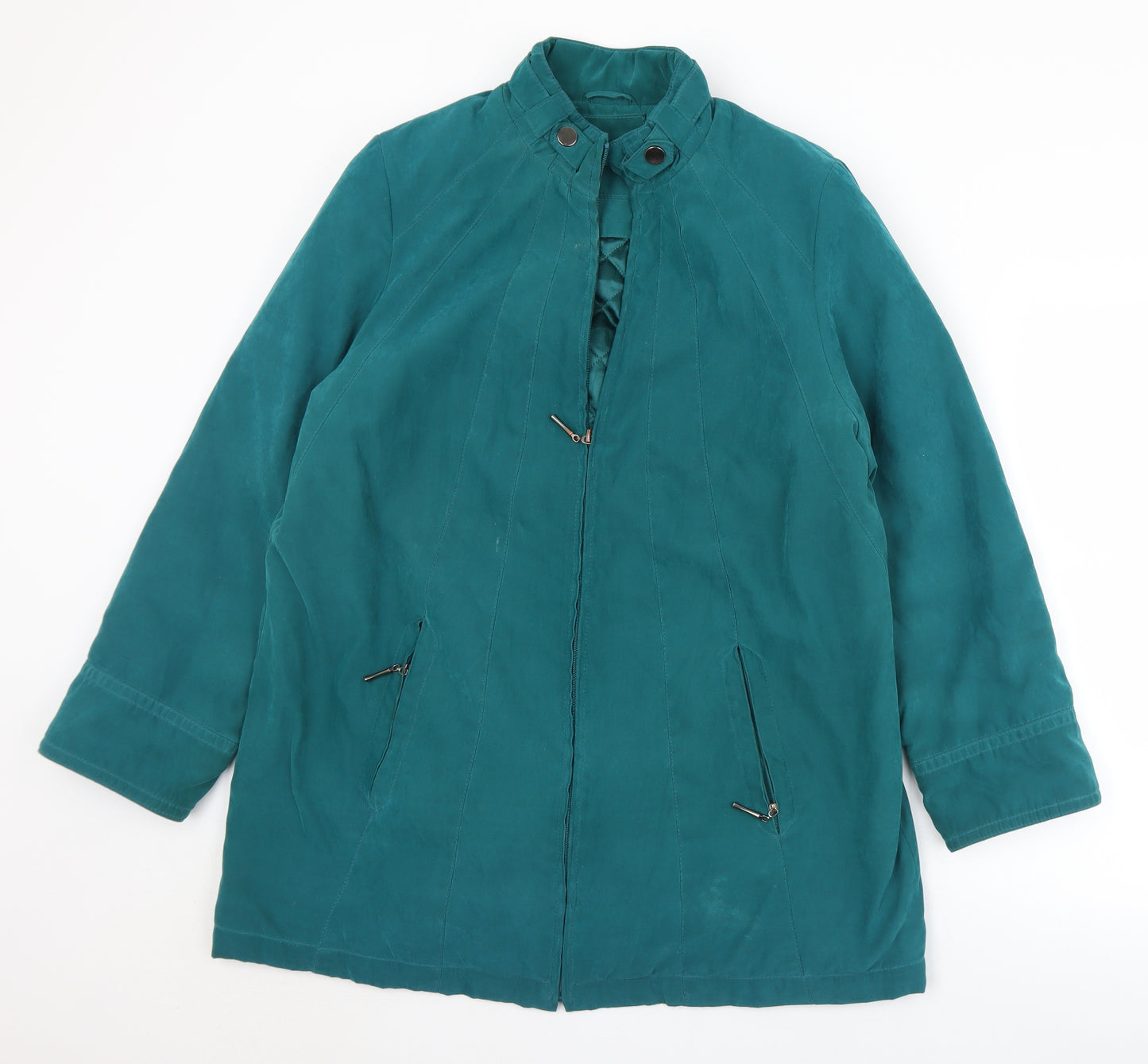BM Womens Green   Overcoat Coat Size M  Zip