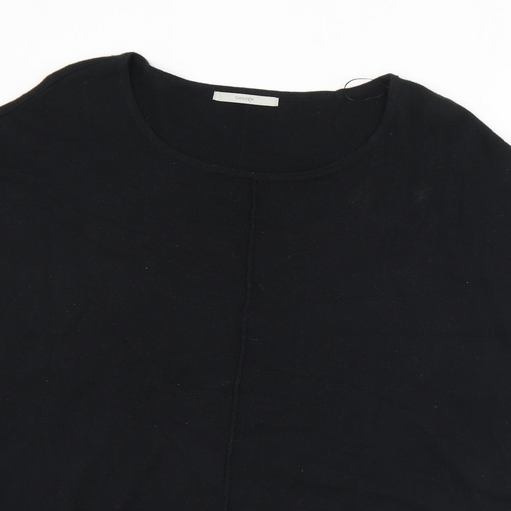George Womens Black Round Neck  Acrylic Shrug Jumper Size L