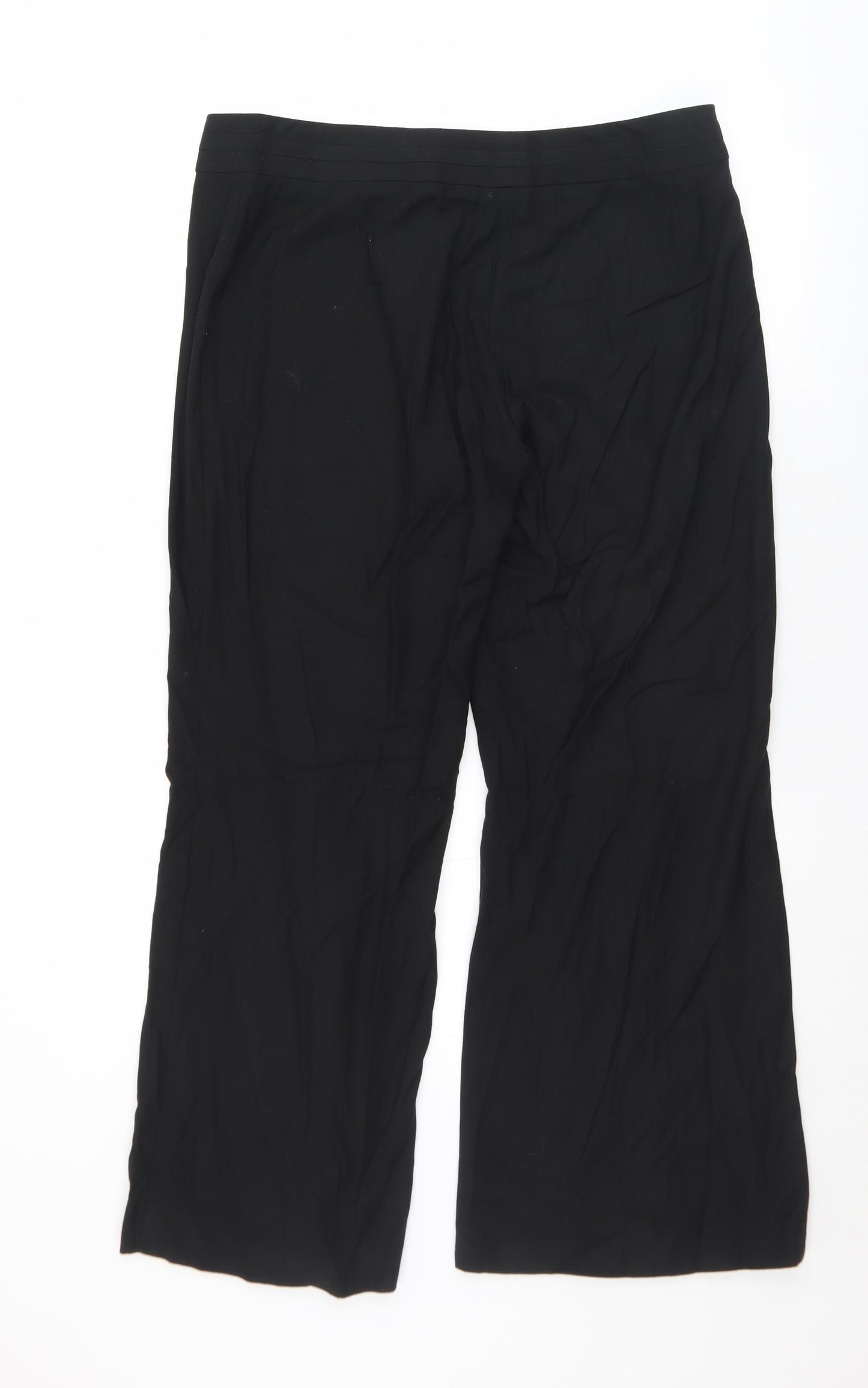 NEXT Womens Black  Polyester Trousers  Size 16 L28 in Regular Button