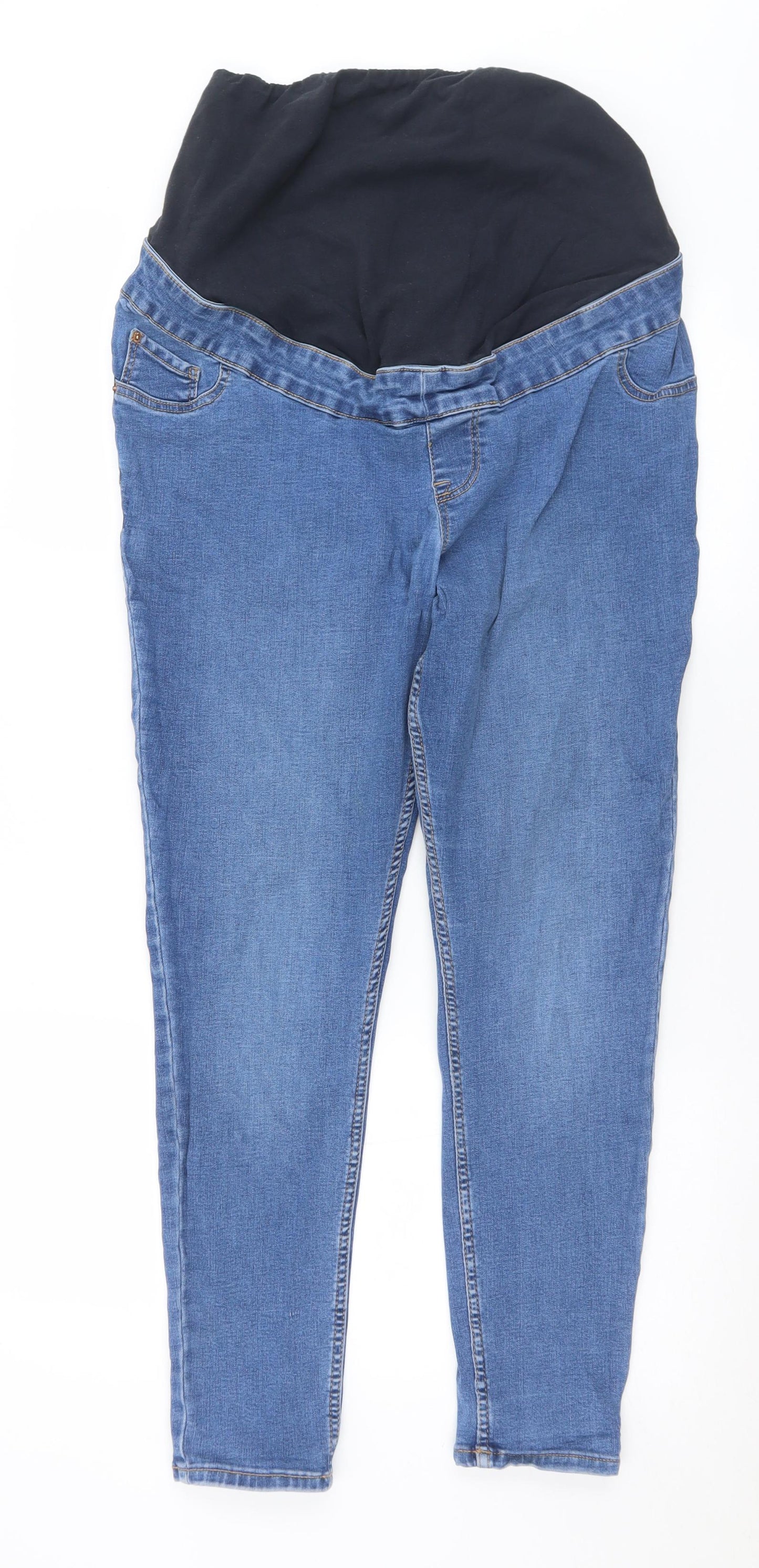 New Look Womens Blue  Cotton Jegging Jeans Size 14 L26 in Regular  - Maternity
