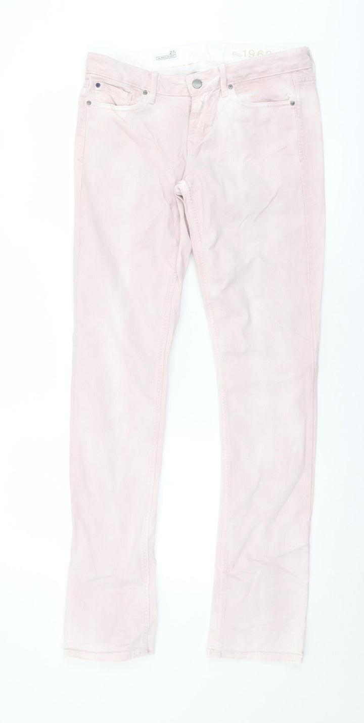 Gap Womens Pink Cotton Skinny Jeans Size 8 L33 in Regular Zip