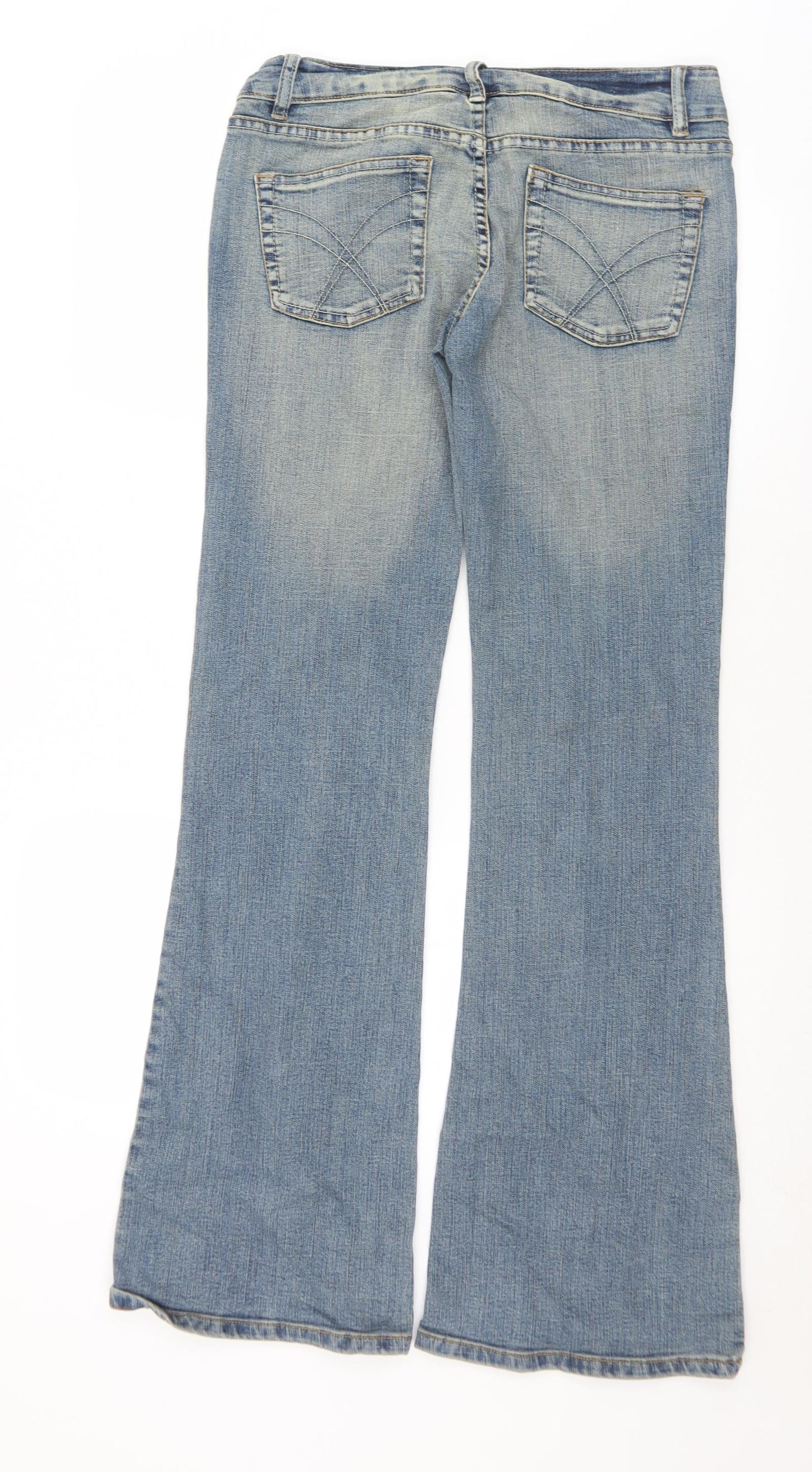 Bay Womens Blue  Cotton Bootcut Jeans Size 14 L32 in Regular Button