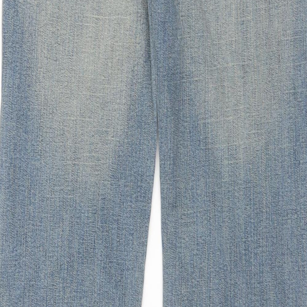 Bay Womens Blue  Cotton Bootcut Jeans Size 14 L32 in Regular Button