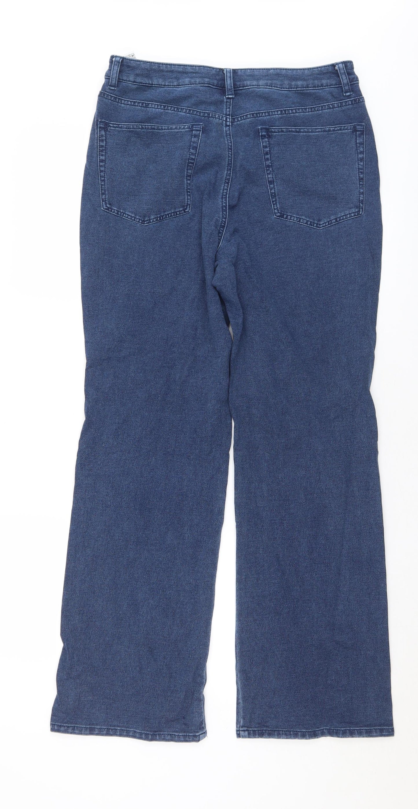 Dream Jeannes Womens Blue  Cotton Straight Jeans Size 14 L30 in Regular Button - Stretch
