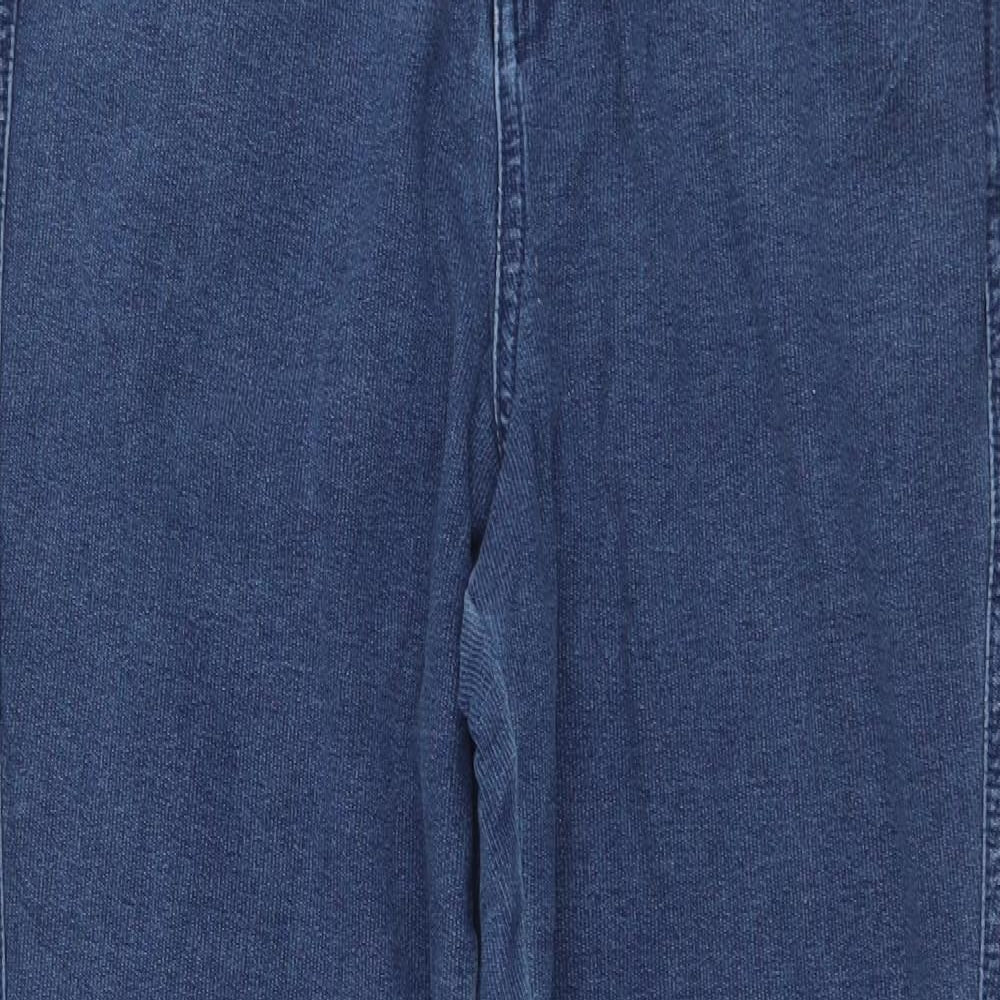 Dream Jeannes Womens Blue  Cotton Straight Jeans Size 14 L30 in Regular Button - Stretch