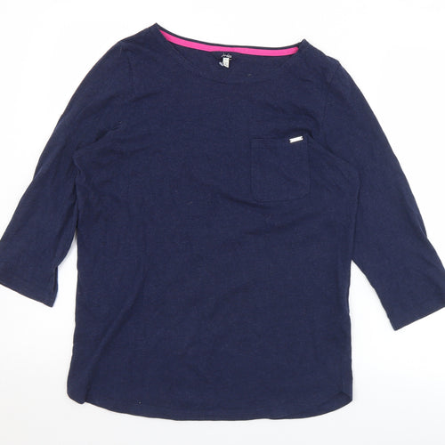 Joules Womens Blue  Cotton Basic T-Shirt Size M Round Neck
