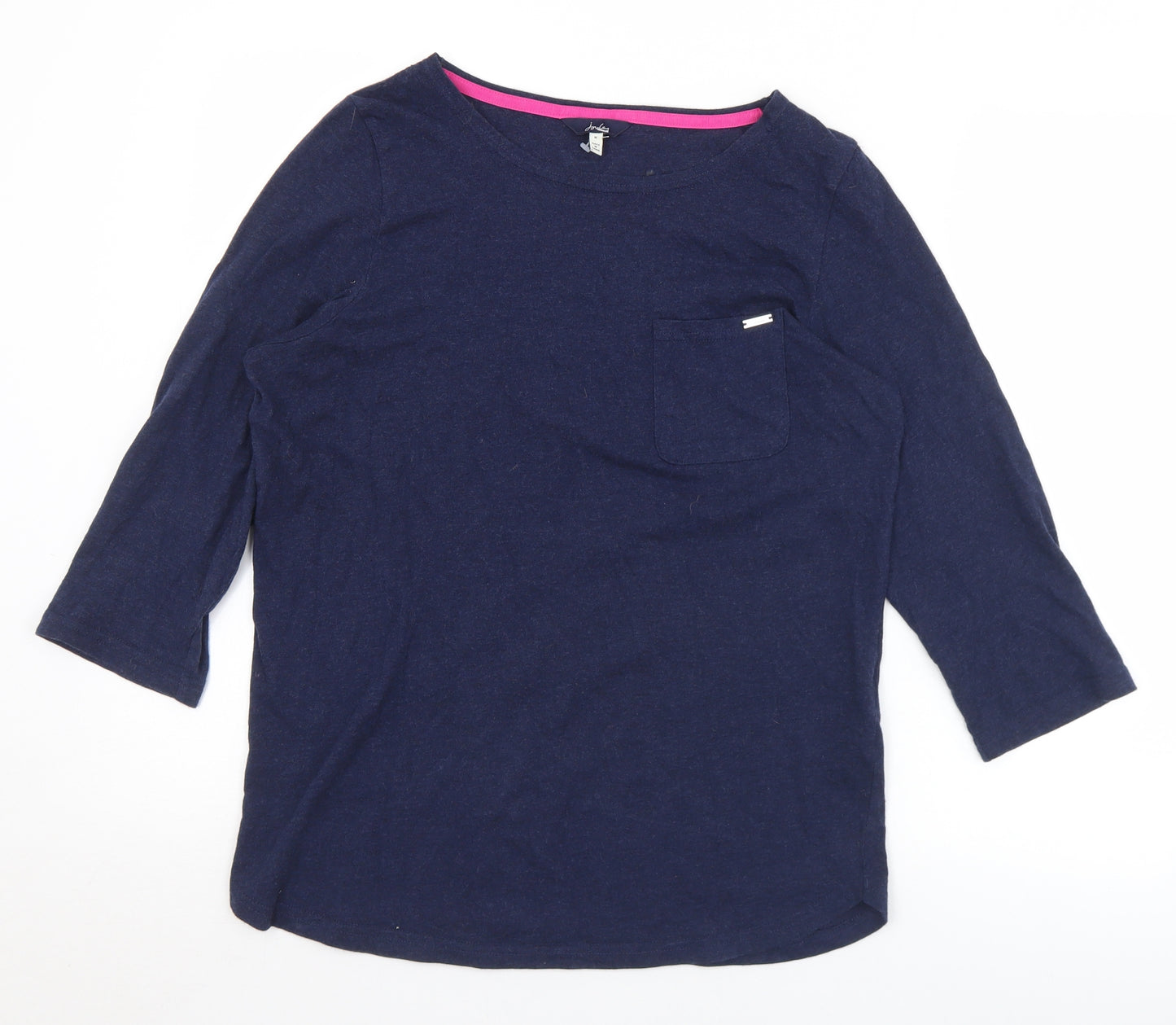 Joules Womens Blue  Cotton Basic T-Shirt Size M Round Neck