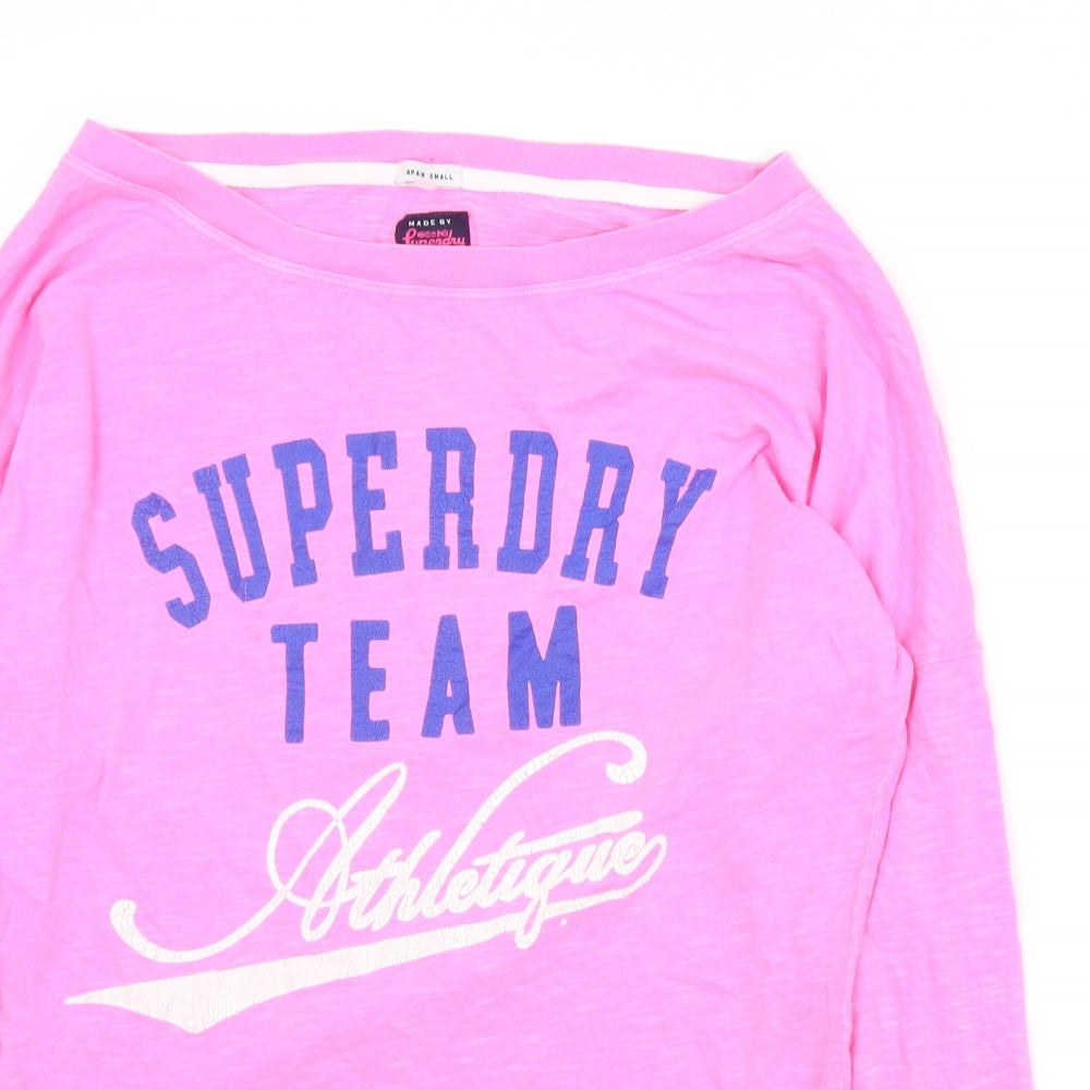 Spuerdry Womens Pink  Cotton Pullover Sweatshirt Size S   - Superdry