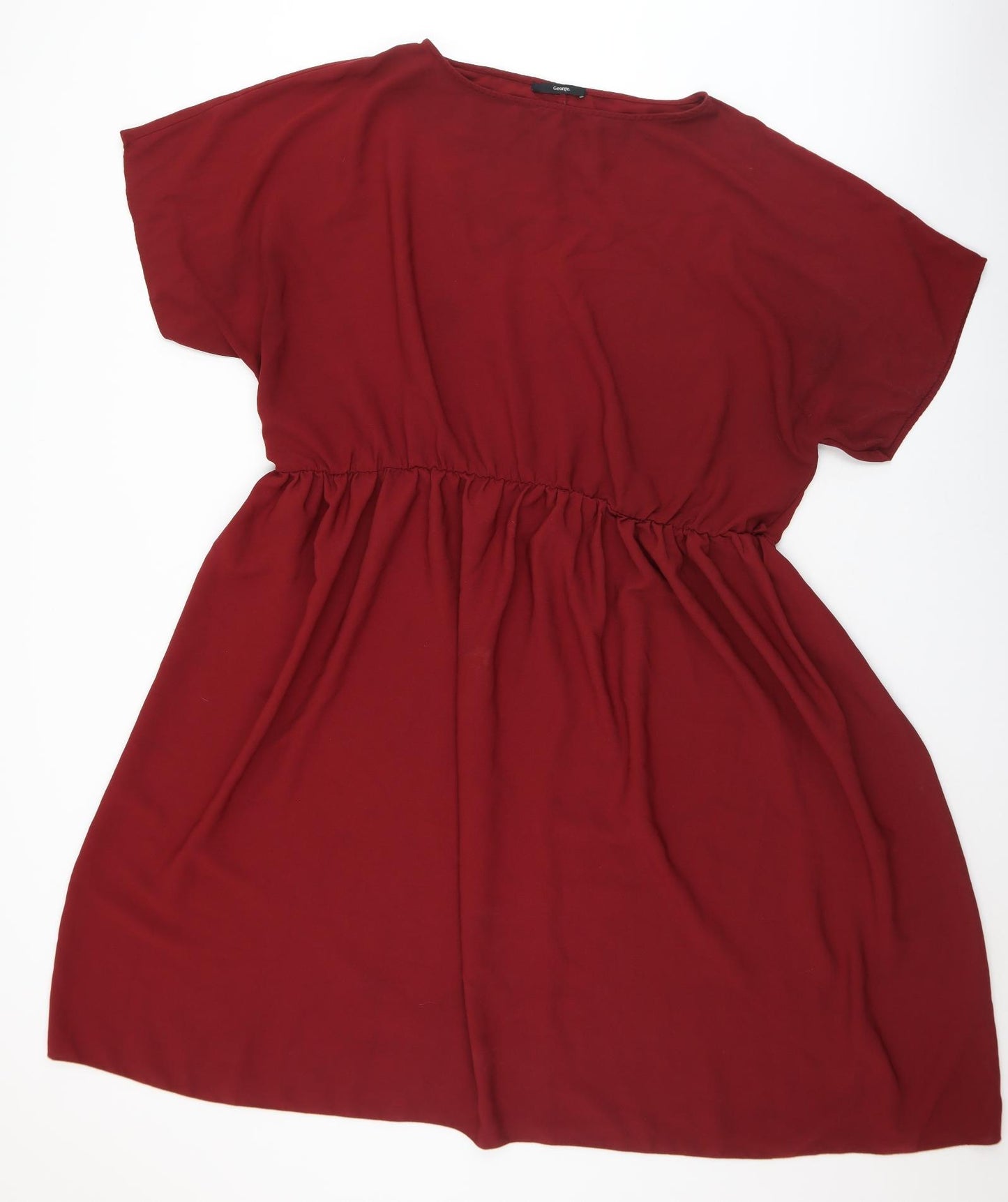 George Womens Red  Polyester Fit & Flare  Size 24  Round Neck