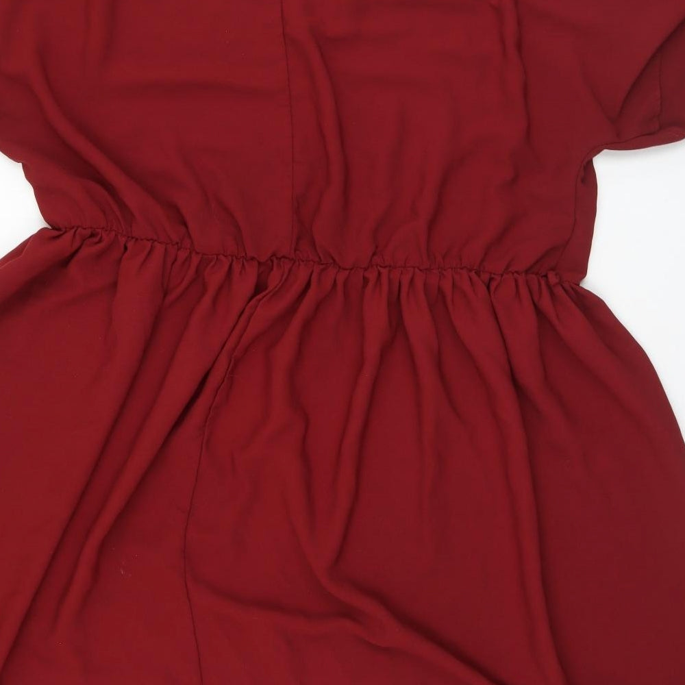 George Womens Red  Polyester Fit & Flare  Size 24  Round Neck