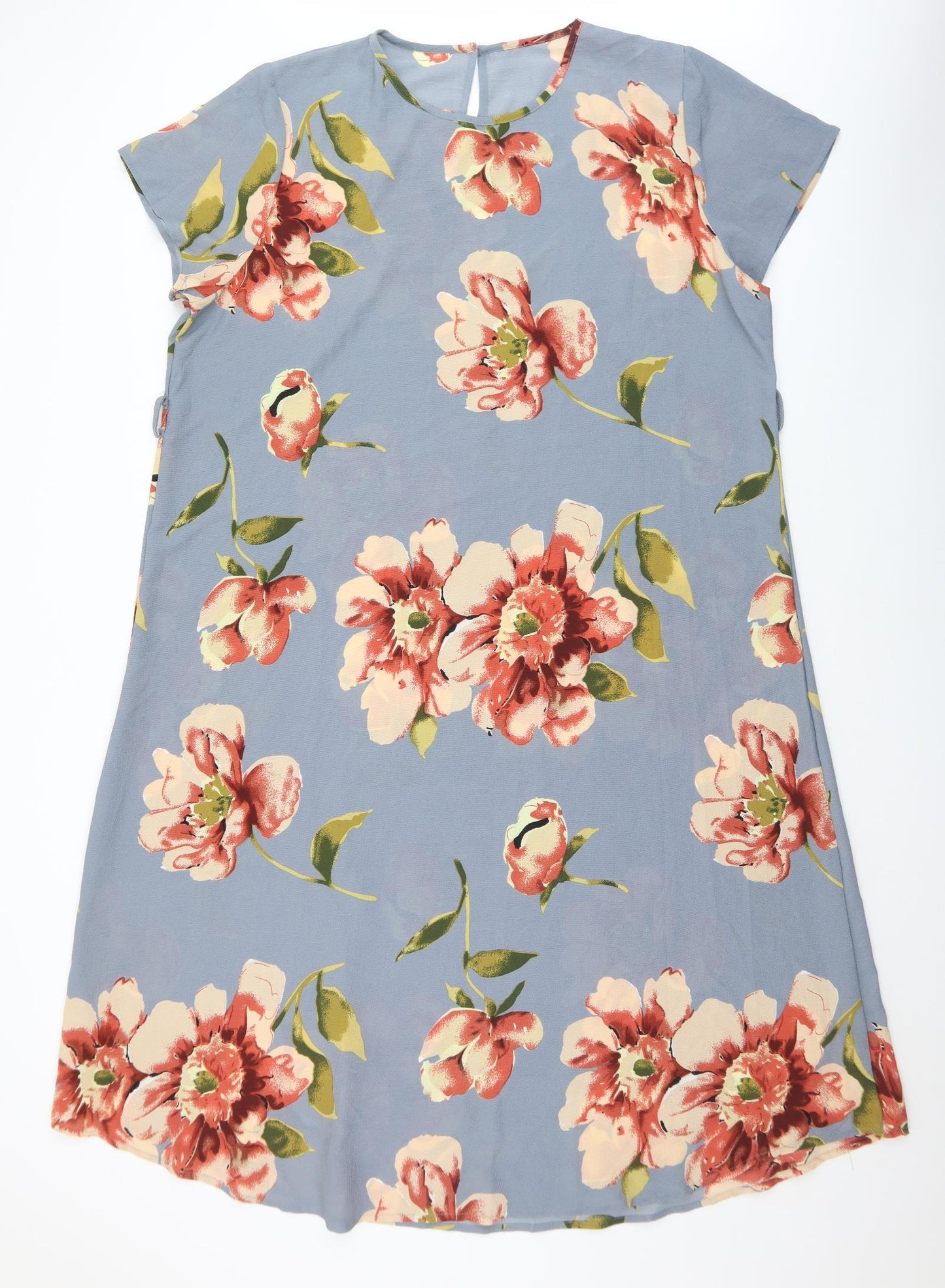 Preworn Womens Multicoloured Floral Polyester A-Line  Size 4XL  Round Neck Button