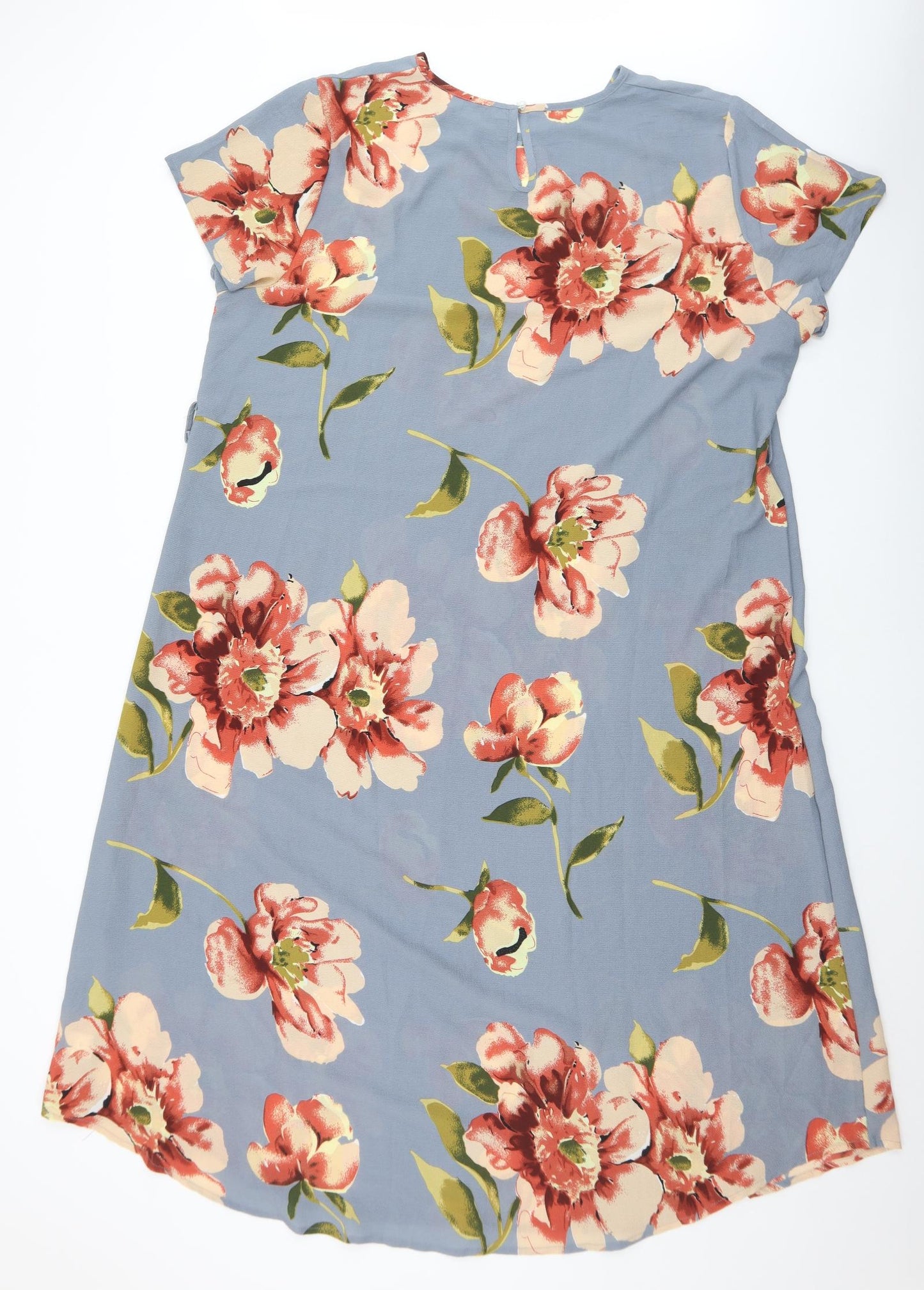 Preworn Womens Multicoloured Floral Polyester A-Line  Size 4XL  Round Neck Button