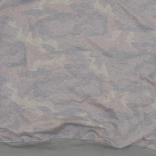 George Mens Grey Camouflage Cotton Pullover Sweatshirt Size S