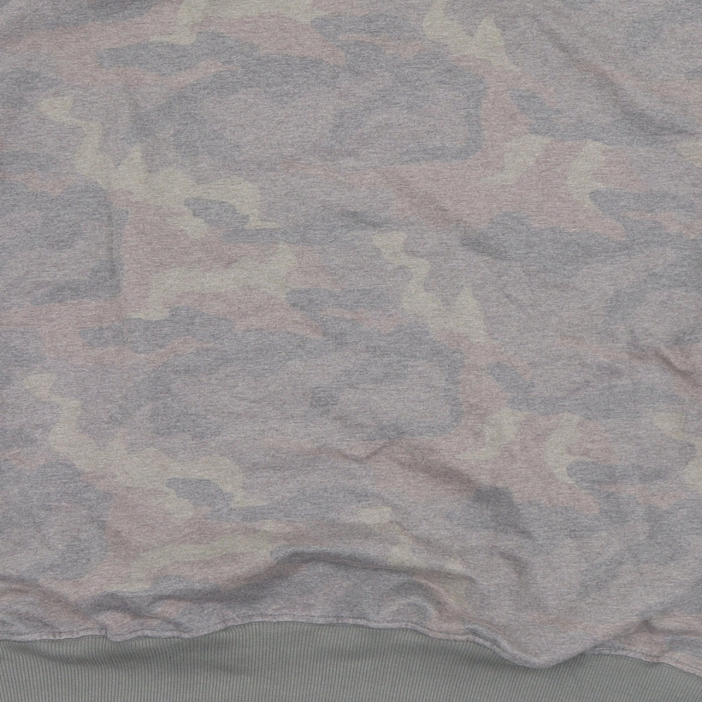 George Mens Grey Camouflage Cotton Pullover Sweatshirt Size S