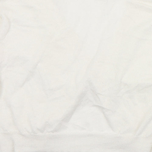 Atmosphere Womens White V-Neck  Acrylic Cardigan Jumper Size 8
