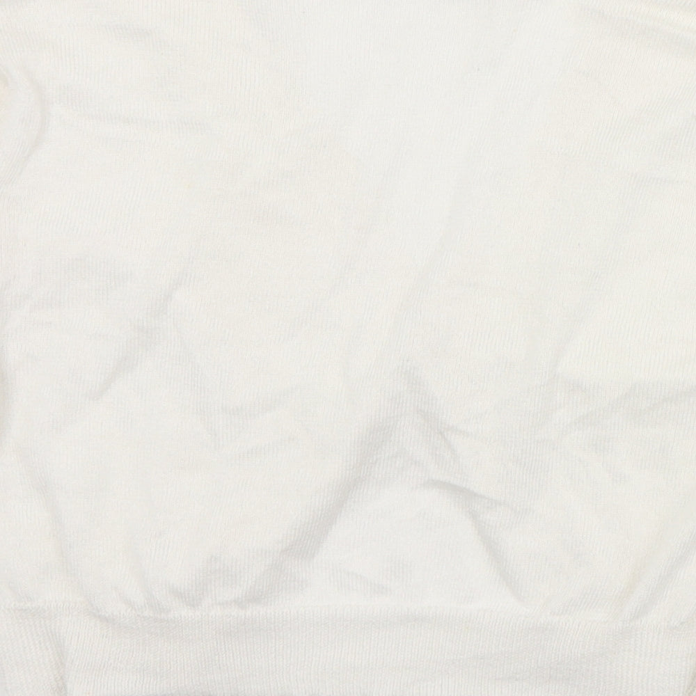 Atmosphere Womens White V-Neck  Acrylic Cardigan Jumper Size 8