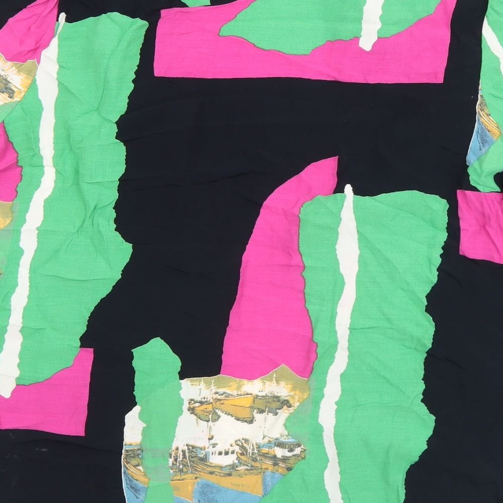 Mandy Marsh Womens Multicoloured Geometric Polyester Wrap Blouse Size 14 Collared