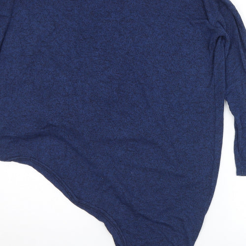 River Island Womens Blue V-Neck  Viscose Wrap Jumper Size 8