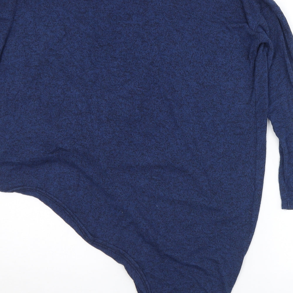 River Island Womens Blue V-Neck  Viscose Wrap Jumper Size 8