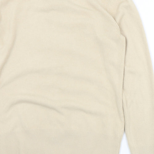 BHS Womens Beige Round Neck  Acrylic Cardigan Jumper Size 10