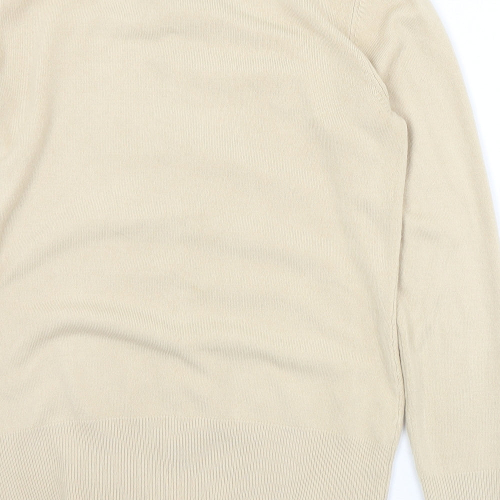 BHS Womens Beige Round Neck  Acrylic Cardigan Jumper Size 10