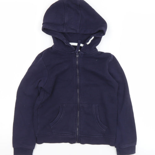 YD Boys Blue  Cotton Full Zip Hoodie Size 7-8 Years  Zip