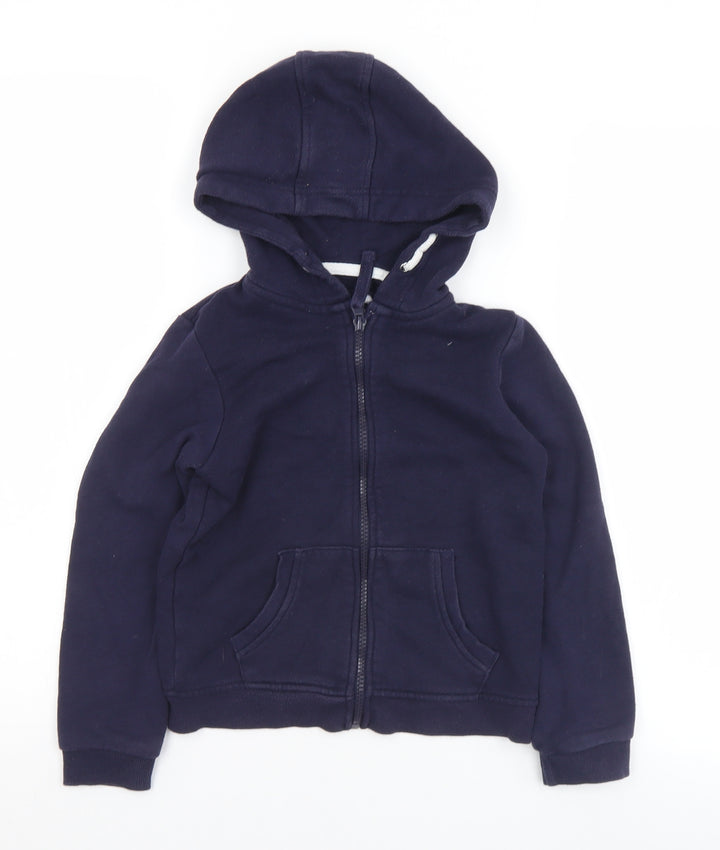 YD Boys Blue Cotton Full Zip Hoodie Size 7-8 Years Zip