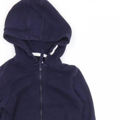 YD Boys Blue  Cotton Full Zip Hoodie Size 7-8 Years  Zip