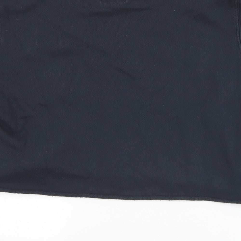 Pull&Bear Womens Black  Cotton Pullover Sweatshirt Size S   - Cropped