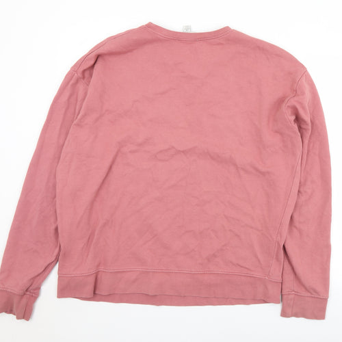 Topshop Womens Pink  Cotton Pullover Sweatshirt Size M   - Michigan