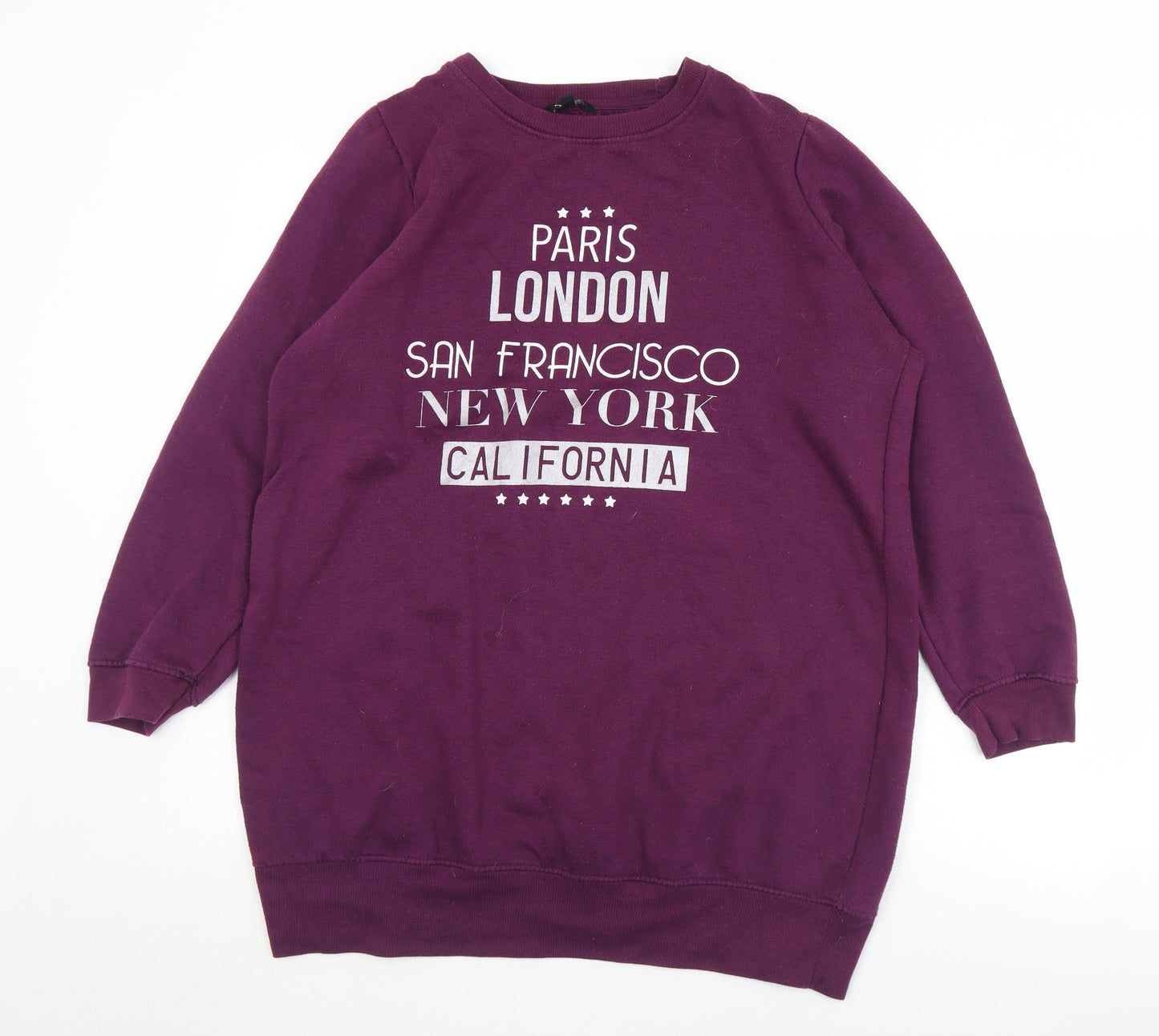 Pep&Co Womens Purple  Cotton Pullover Sweatshirt Size 16   - Cities