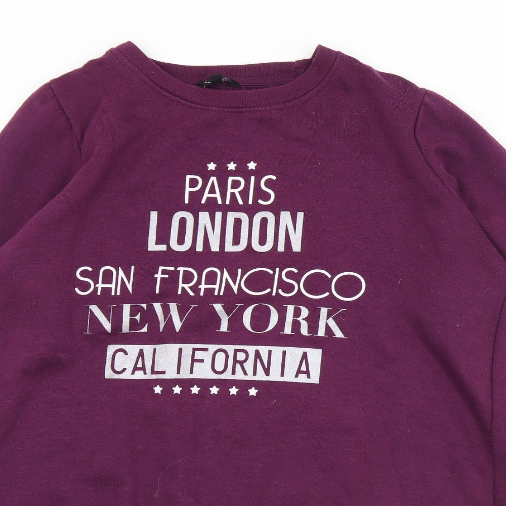 Pep&Co Womens Purple  Cotton Pullover Sweatshirt Size 16   - Cities