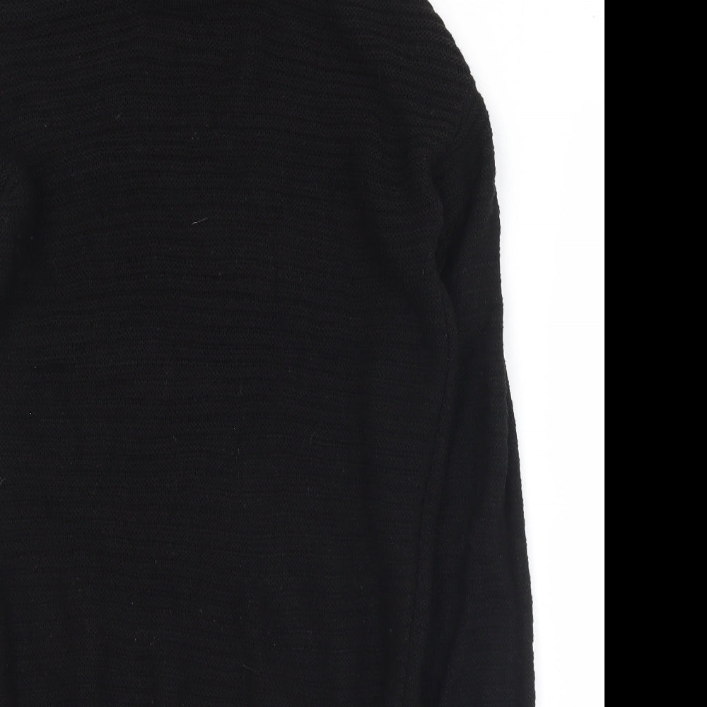 PRETTYLITTLETHING Womens Black Crew Neck  Acrylic Pullover Jumper Size 10