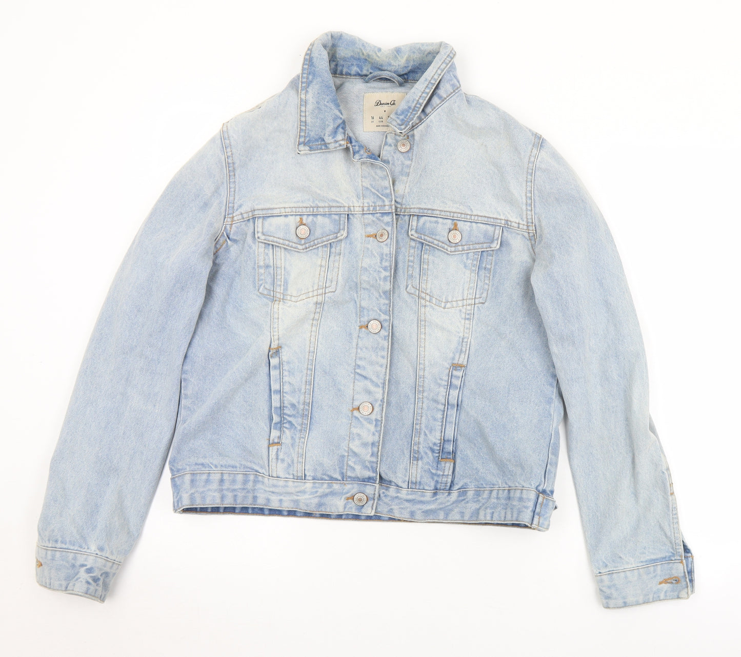 Denim & Co. Womens Blue   Jacket  Size 16  Button