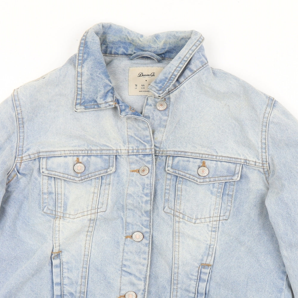 Denim & Co. Womens Blue   Jacket  Size 16  Button