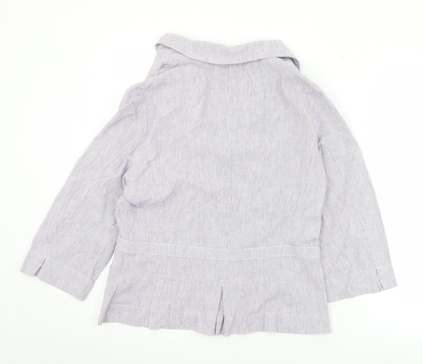 Marks and Spencer Womens Purple Striped  Jacket  Size 14  Button