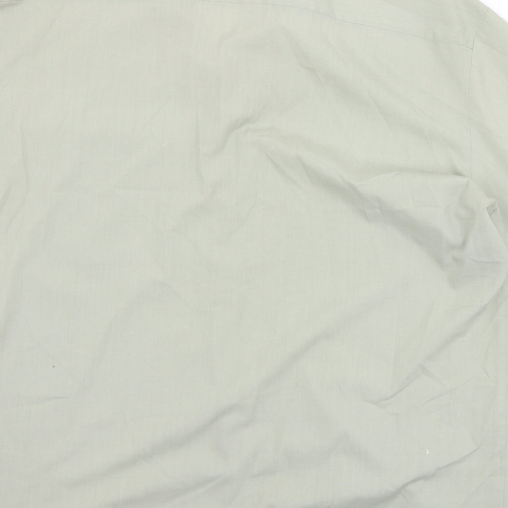 MC Mens Green  Polyester  Button-Up Size 16 Collared Button