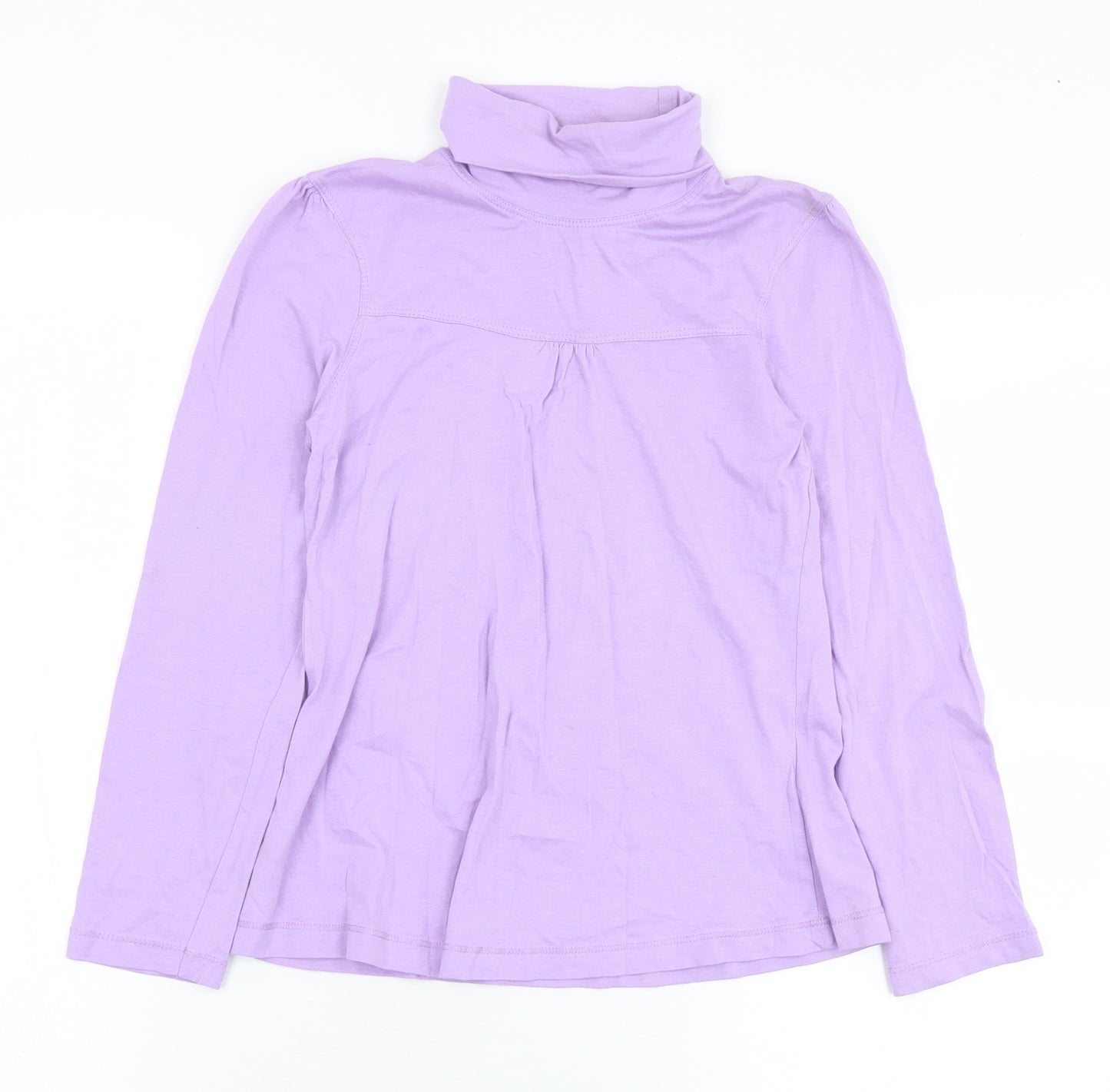 YFK Girls Purple  Cotton Basic T-Shirt Size 10 Years Roll Neck