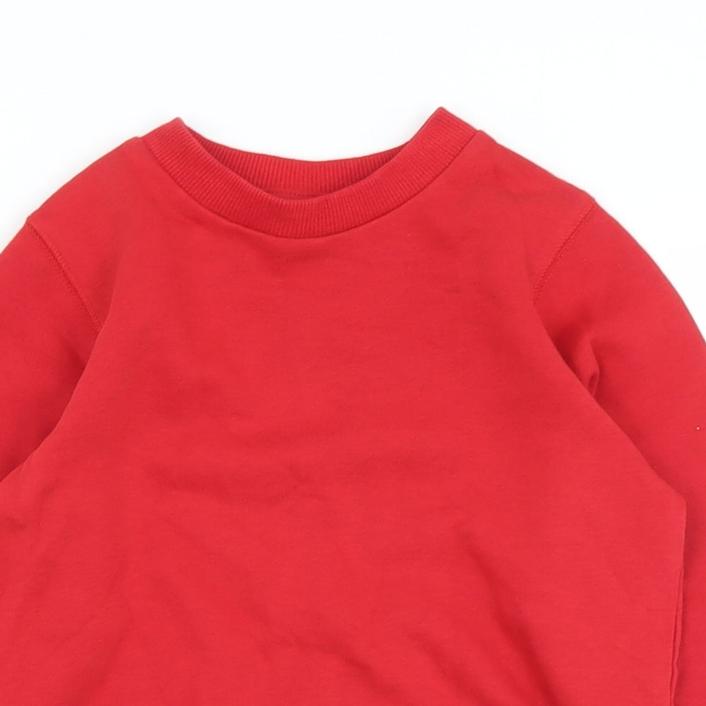 TU Boys Red  Cotton Pullover Sweatshirt Size 5 Years   - School