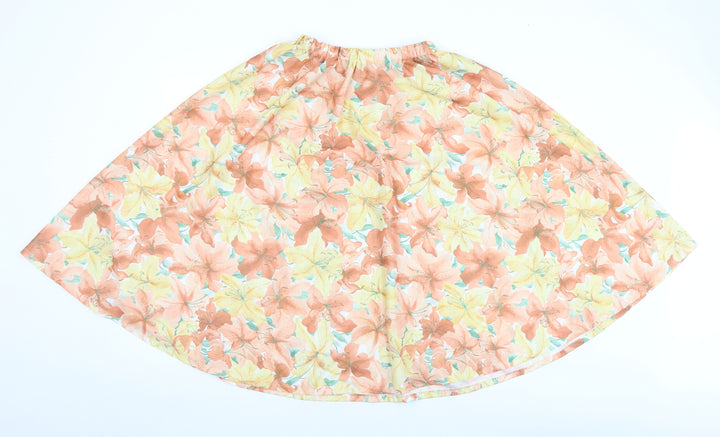 Preworn Womens Multicoloured Floral Polyester Flare Skirt Size 12