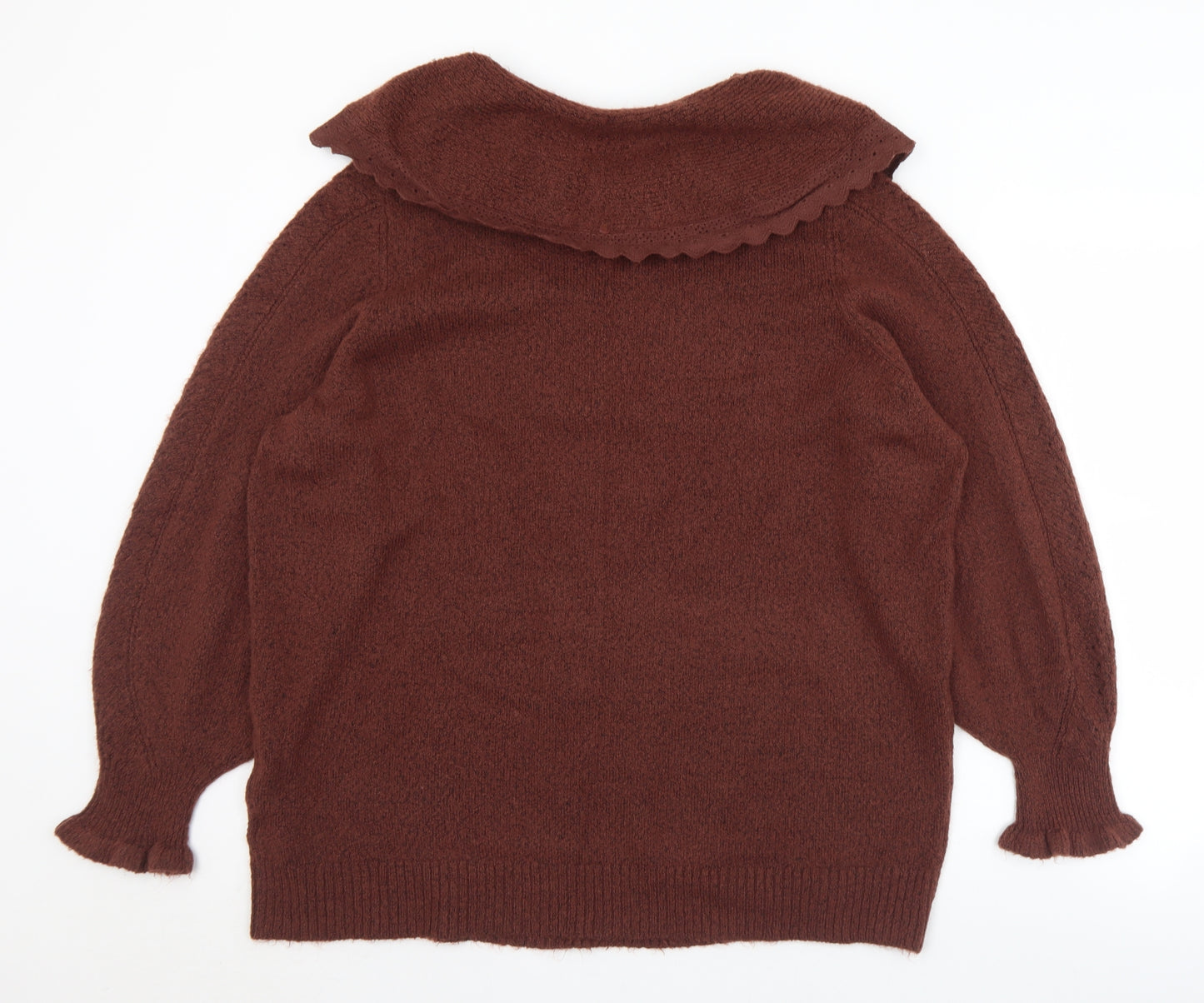 NEXT Womens Brown Collared  Polyacrylate Fibre Pullover Jumper Size XL