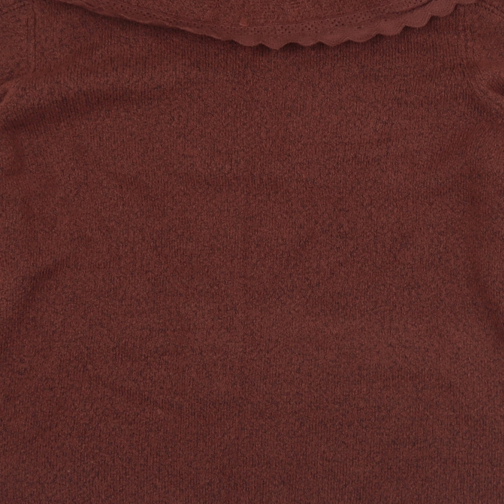 NEXT Womens Brown Collared  Polyacrylate Fibre Pullover Jumper Size XL