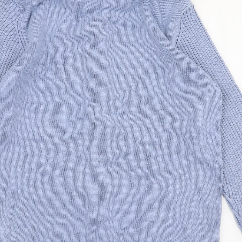 Bonmarche Womens Blue Collared  Cotton Full Zip Jumper Size M