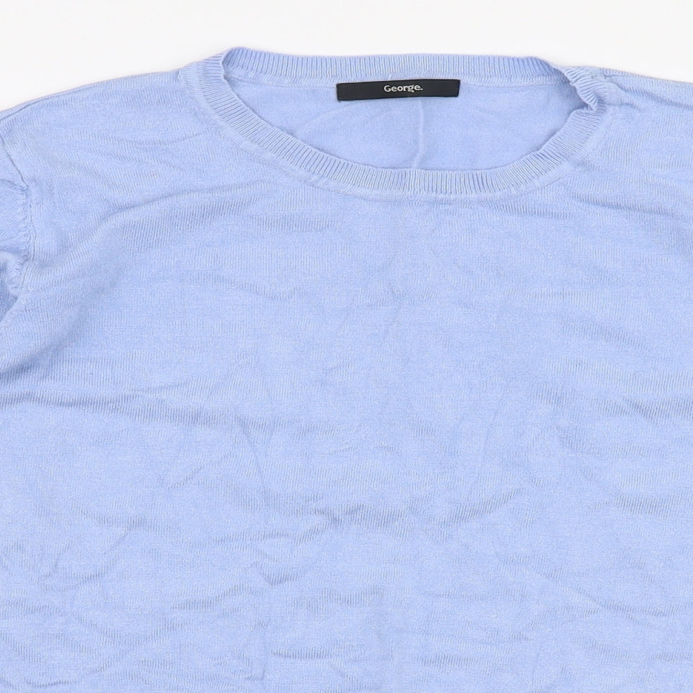 George Womens Purple Round Neck  Viscose Pullover Jumper Size 10