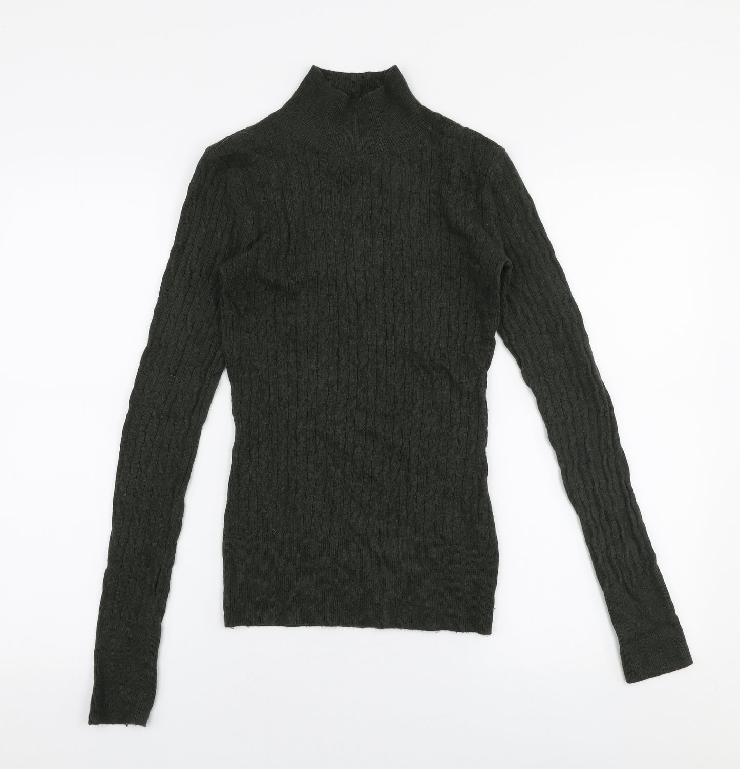 Aphorism Womens Green High Neck  Polyester Pullover Jumper Size 10