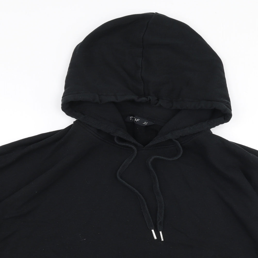 F&F Womens Black  Cotton Pullover Hoodie Size 16  Pullover