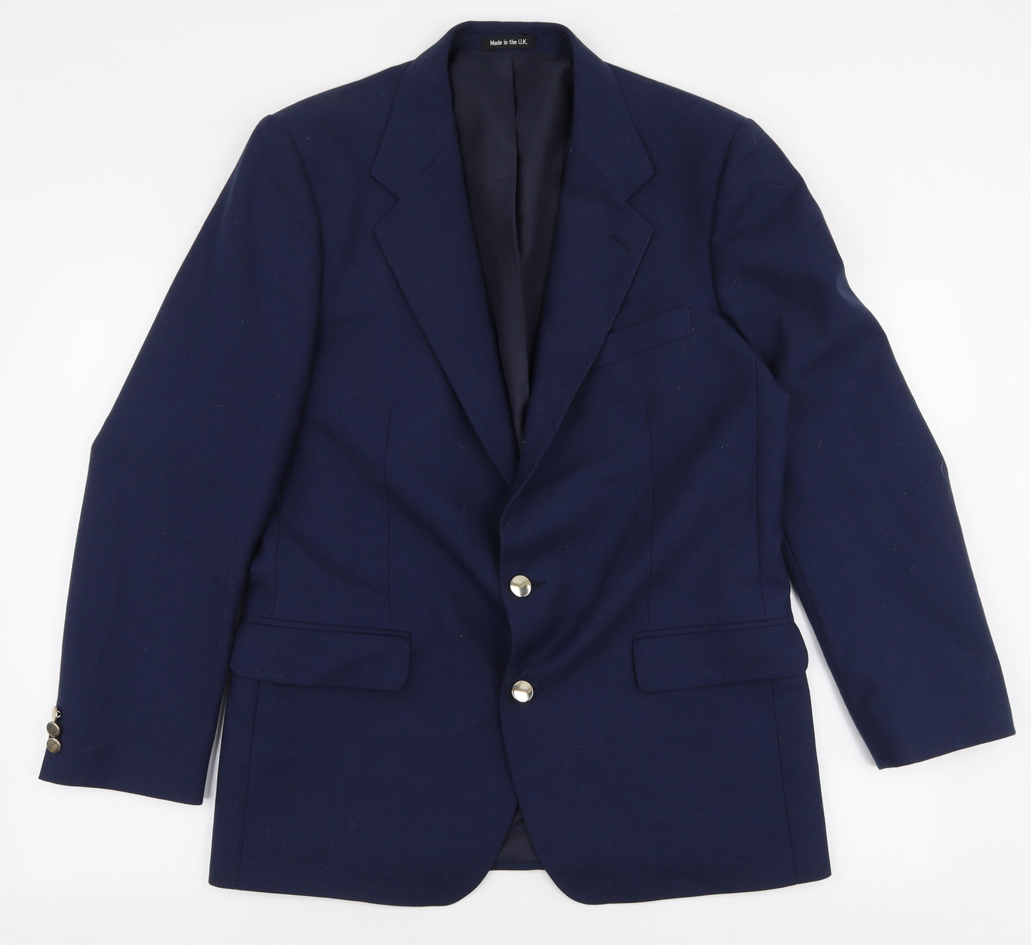 Preworn Mens Blue  Polyester Jacket Suit Jacket Size 38