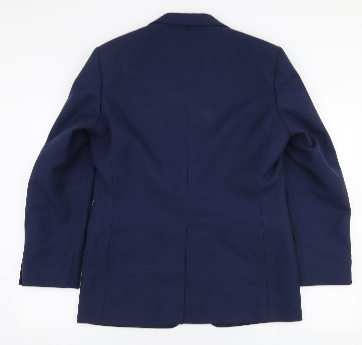 Preworn Mens Blue  Polyester Jacket Suit Jacket Size 38