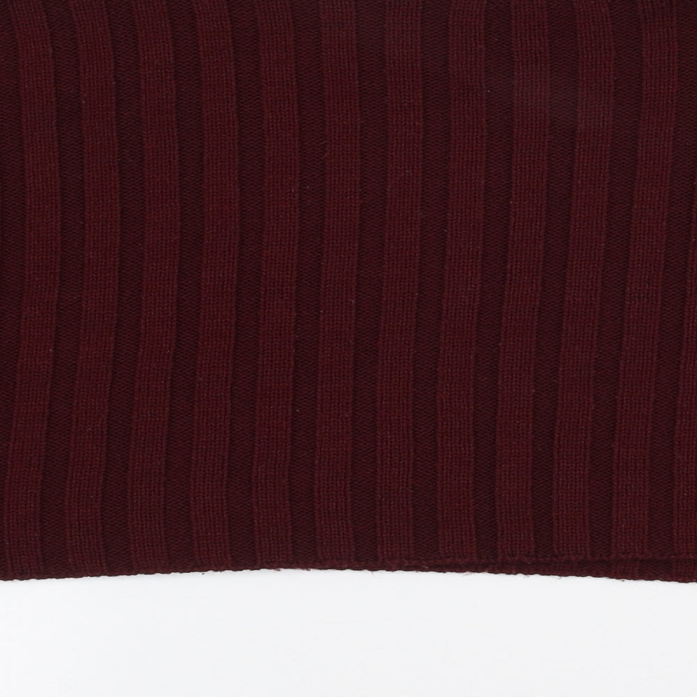 PRETTYLITTLETHING Womens Red Round Neck  Acrylic Pullover Jumper Size 6